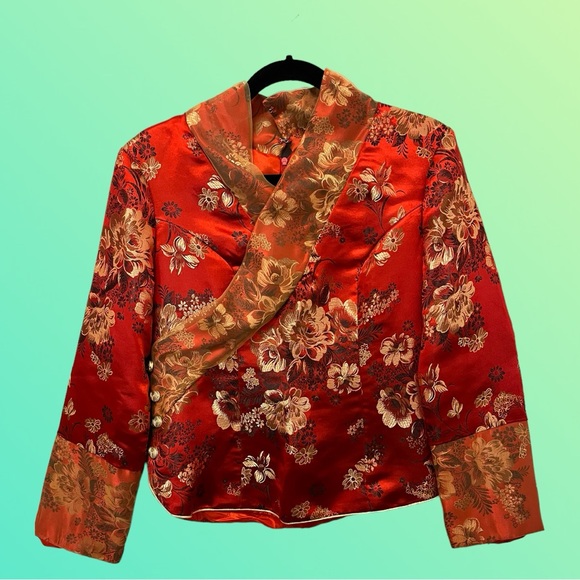 Handmade red and gold kimono - Picture 1 of 7